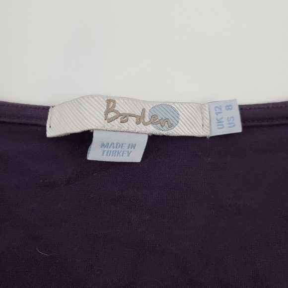 Boden Top 8 Purple‎ Ruched Draped Long sleeve Solid - Picture 3 of 7